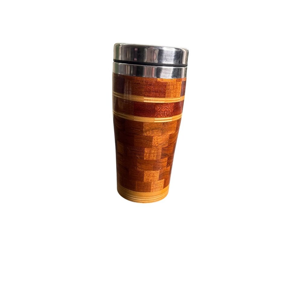 Wood & Stainless Steel Insulated Tumbler With Lid